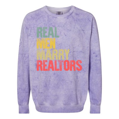 Funny Marriage Gift Real Marry Realtors Groom Gift Colorblast Crewneck Sweatshirt