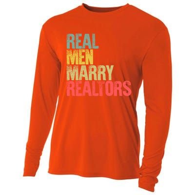 Funny Marriage Gift Real Marry Realtors Groom Gift Cooling Performance Long Sleeve Crew