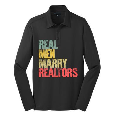 Funny Marriage Gift Real Marry Realtors Groom Gift Silk Touch Performance Long Sleeve Polo