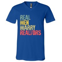 Funny Marriage Gift Real Marry Realtors Groom Gift V-Neck T-Shirt