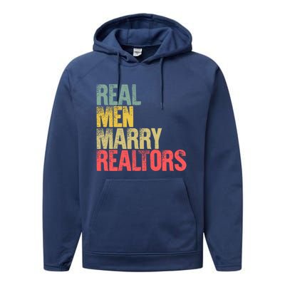 Funny Marriage Gift Real Marry Realtors Groom Gift Performance Fleece Hoodie