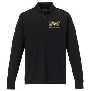 Funny Mardi Gras Festival Peace Love King Cake Party Gift Performance Long Sleeve Polo