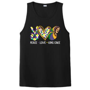 Funny Mardi Gras Festival Peace Love King Cake Party Gift PosiCharge Competitor Tank