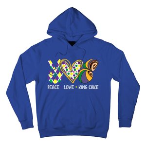 Funny Mardi Gras Festival Peace Love King Cake Party Gift Hoodie