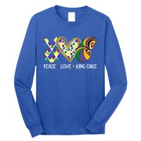 Funny Mardi Gras Festival Peace Love King Cake Party Gift Long Sleeve Shirt