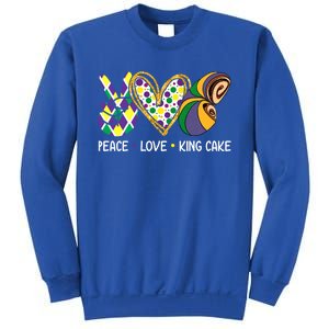 Funny Mardi Gras Festival Peace Love King Cake Party Gift Sweatshirt