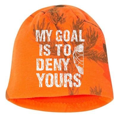 Funny My Goal Is To Deny Yours Hockey Goalie Ice Hockey (3) Kati - Camo Knit Beanie