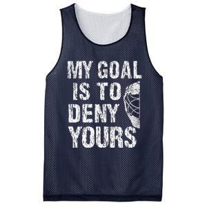 Funny My Goal Is To Deny Yours Hockey Goalie Ice Hockey (3) Mesh Reversible Basketball Jersey Tank