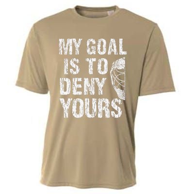 Funny My Goal Is To Deny Yours Hockey Goalie Ice Hockey (3) Cooling Performance Crew T-Shirt