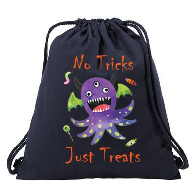 Fun Monster Gift – No Tricks Just Treats Cute Gift Drawstring Bag