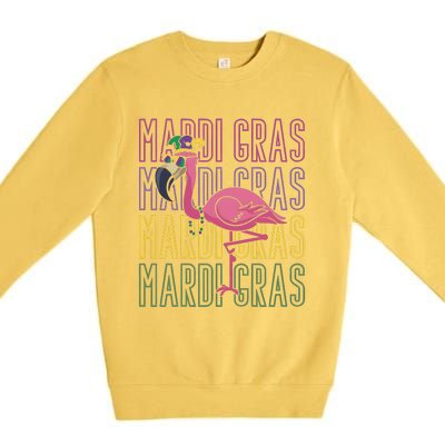 Flamingo Mardi Gras Party Premium Crewneck Sweatshirt