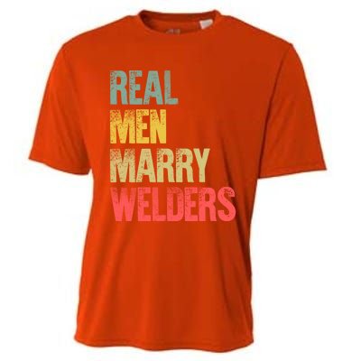 Funny Marriage Gift Real Marry Welders Groom Meaningful Gift Cooling Performance Crew T-Shirt