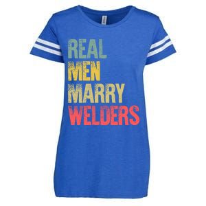 Funny Marriage Gift Real Marry Welders Groom Meaningful Gift Enza Ladies Jersey Football T-Shirt