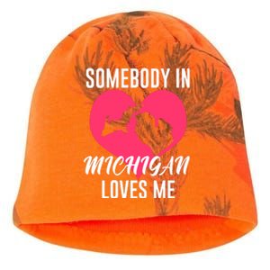 Funny Michigan Gift Somebody In Michigan Loves Me YOOPER Gift Kati - Camo Knit Beanie