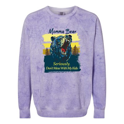 Funny Momma Grizzly Bear Attack Funny Gift Colorblast Crewneck Sweatshirt