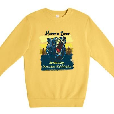 Funny Momma Grizzly Bear Attack Funny Gift Premium Crewneck Sweatshirt