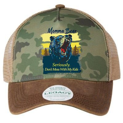 Funny Momma Grizzly Bear Attack Funny Gift Legacy Tie Dye Trucker Hat