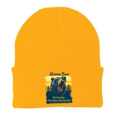 Funny Momma Grizzly Bear Attack Funny Gift Knit Cap Winter Beanie