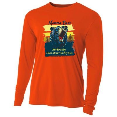 Funny Momma Grizzly Bear Attack Funny Gift Cooling Performance Long Sleeve Crew