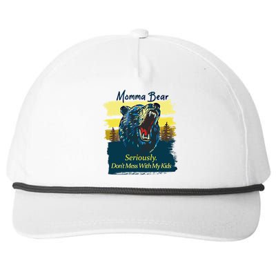 Funny Momma Grizzly Bear Attack Funny Gift Snapback Five-Panel Rope Hat