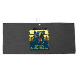 Funny Momma Grizzly Bear Attack Funny Gift Large Microfiber Waffle Golf Towel