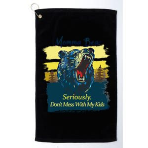 Funny Momma Grizzly Bear Attack Funny Gift Platinum Collection Golf Towel