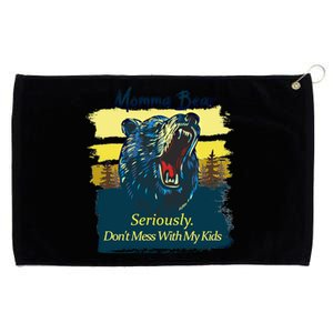 Funny Momma Grizzly Bear Attack Funny Gift Grommeted Golf Towel