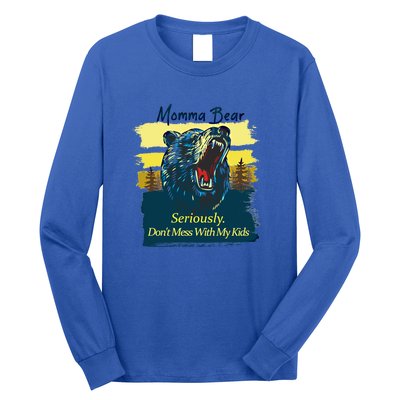 Funny Momma Grizzly Bear Attack Funny Gift Long Sleeve Shirt