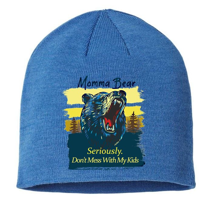 Funny Momma Grizzly Bear Attack Funny Gift Sustainable Beanie