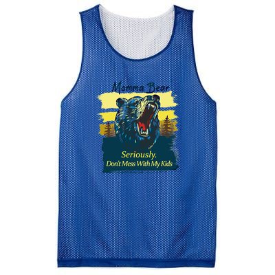 Funny Momma Grizzly Bear Attack Funny Gift Mesh Reversible Basketball Jersey Tank