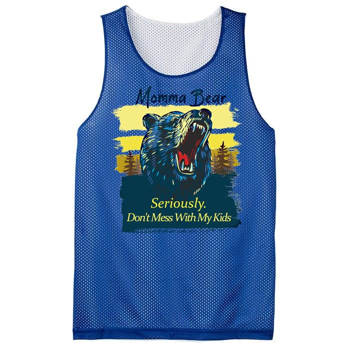 Funny Momma Grizzly Bear Attack Funny Gift Mesh Reversible Basketball Jersey Tank