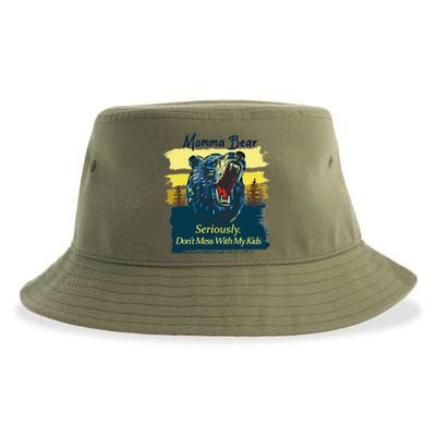 Funny Momma Grizzly Bear Attack Funny Gift Sustainable Bucket Hat