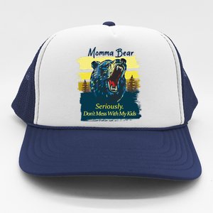 Funny Momma Grizzly Bear Attack Funny Gift Trucker Hat