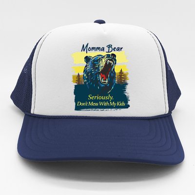 Funny Momma Grizzly Bear Attack Funny Gift Trucker Hat