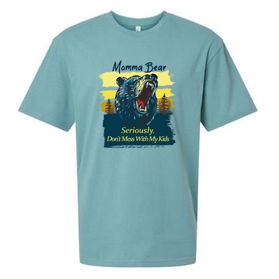 Funny Momma Grizzly Bear Attack Funny Gift Sueded Cloud Jersey T-Shirt