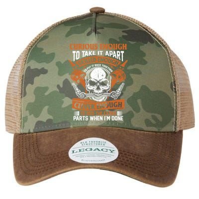 Funny Mechanic Gift Curious Skilled And Clever Car Fixing Funny Gift Legacy Tie Dye Trucker Hat