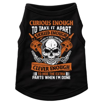 Funny Mechanic Gift Curious Skilled And Clever Car Fixing Funny Gift Doggie Tank
