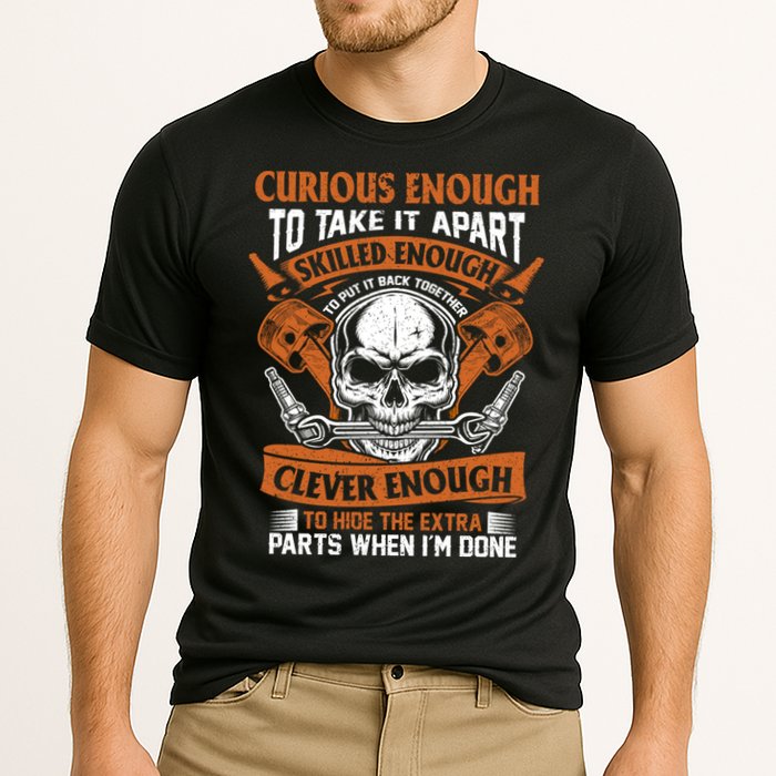 Funny Mechanic Gift Curious Skilled And Clever Car Fixing Funny Gift Cooling Performance Crew T-Shirt
