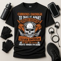 Funny Mechanic Gift Curious Skilled And Clever Car Fixing Funny Gift Cooling Performance Crew T-Shirt