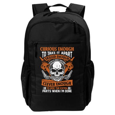 Funny Mechanic Gift Curious Skilled And Clever Car Fixing Funny Gift Backpack