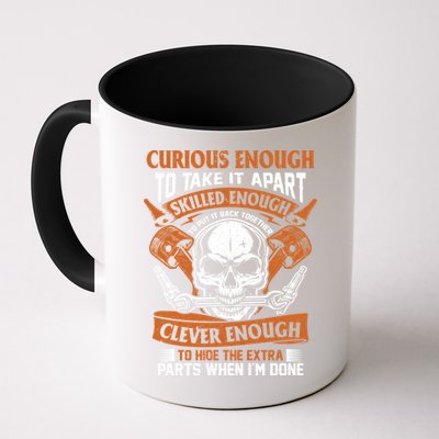 Funny Mechanic Gift Curious Skilled And Clever Car Fixing Funny Gift Mug