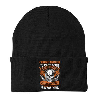 Funny Mechanic Gift Curious Skilled And Clever Car Fixing Funny Gift Beanie