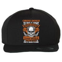 Funny Mechanic Gift Curious Skilled And Clever Car Fixing Funny Gift Wool Snapback Cap
