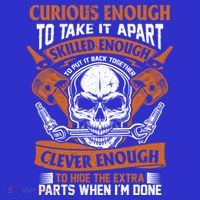 Funny Mechanic Gift Curious Skilled And Clever Car Fixing Funny Gift Tall T-Shirt