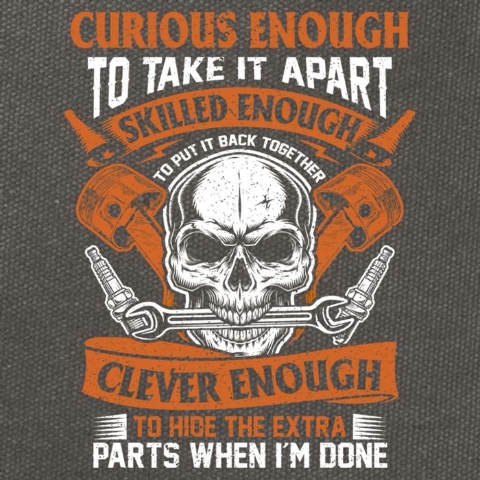 Funny Mechanic Gift Curious Skilled And Clever Car Fixing Funny Gift Cotton Canvas Backpack