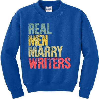 Funny Marriage Gift Real Marry Writers Groom Gift Kids Sweatshirt