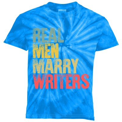 Funny Marriage Gift Real Marry Writers Groom Gift Kids Tie-Dye T-Shirt