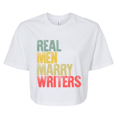 Funny Marriage Gift Real Marry Writers Groom Gift Bella+Canvas Jersey Crop Tee