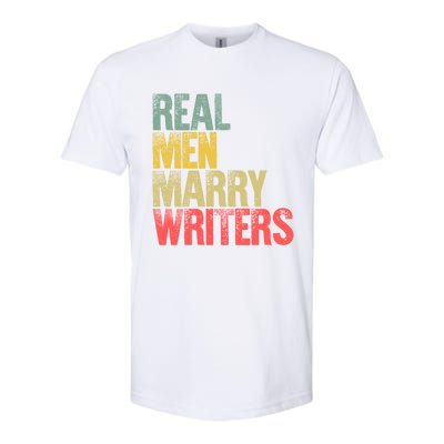 Funny Marriage Gift Real Marry Writers Groom Gift Softstyle CVC T-Shirt