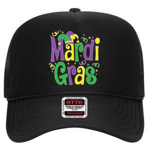 funny Mardi Gras festival Mardi Gras Party High Crown Mesh Back Trucker Hat